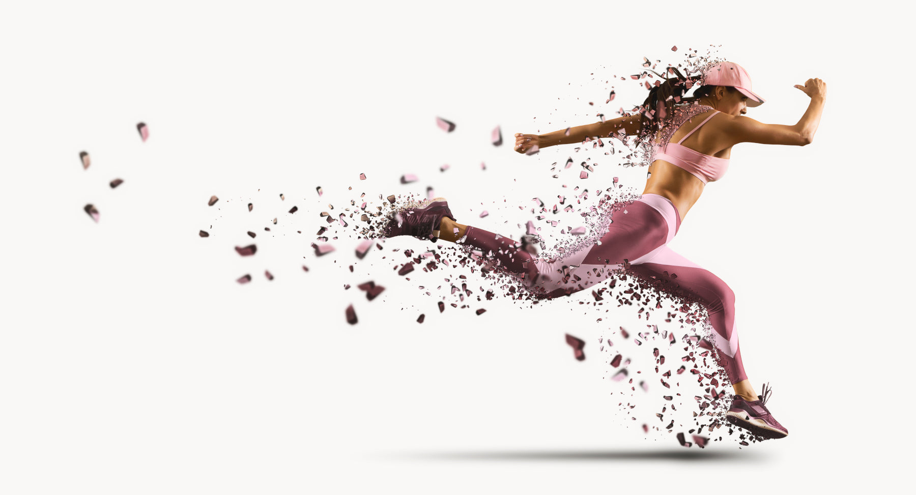 Improve Athletic Performance Sporty young woman running. Isolated on white background